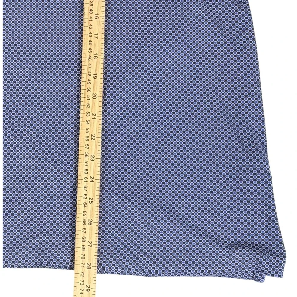 Polo Ralph Lauren Polo Shirt 3XB Blue Geometric Circle Print Cotton FLAW READ